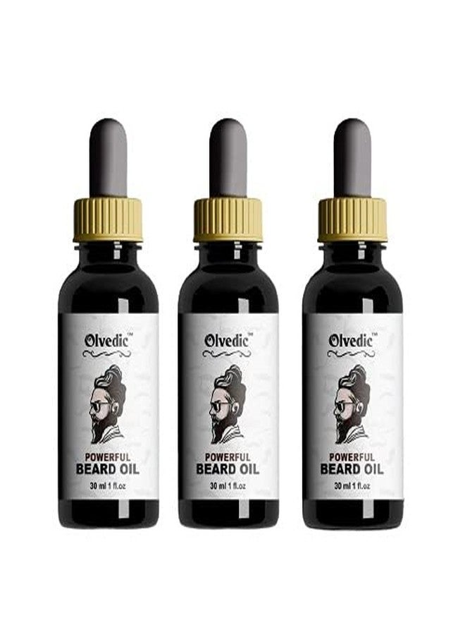 Olvedic Organic PowerFul & Moustache Beard Growth Oil-Pack of 3 (30 ml Each) - Image 1
